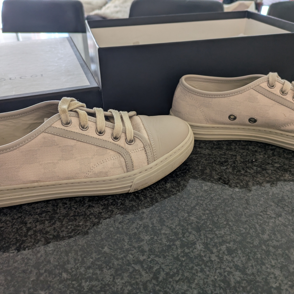 Gucci Cream Leather Sneakers